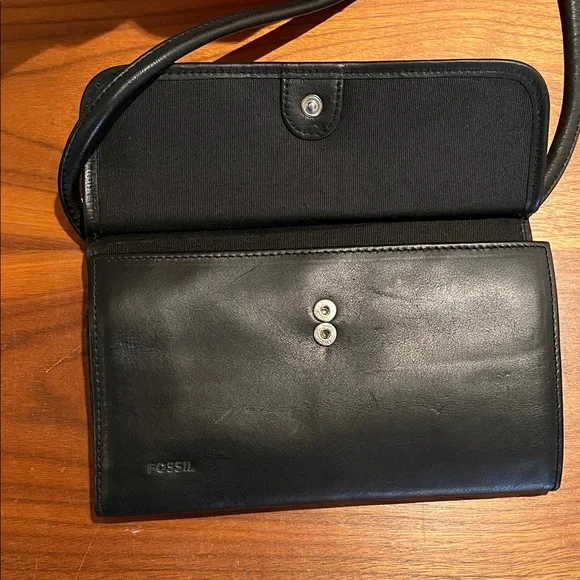 Fossil Black Leather Crossbody Bag - Picture 7 of 14